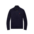 NAVY CABLE KNIT COTTON SWEATER ᵛᵉⁿᵈᵒʳ