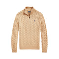 BEIGE CABLE KNIT COTTON SWEATER ᵛᵉⁿᵈᵒʳ