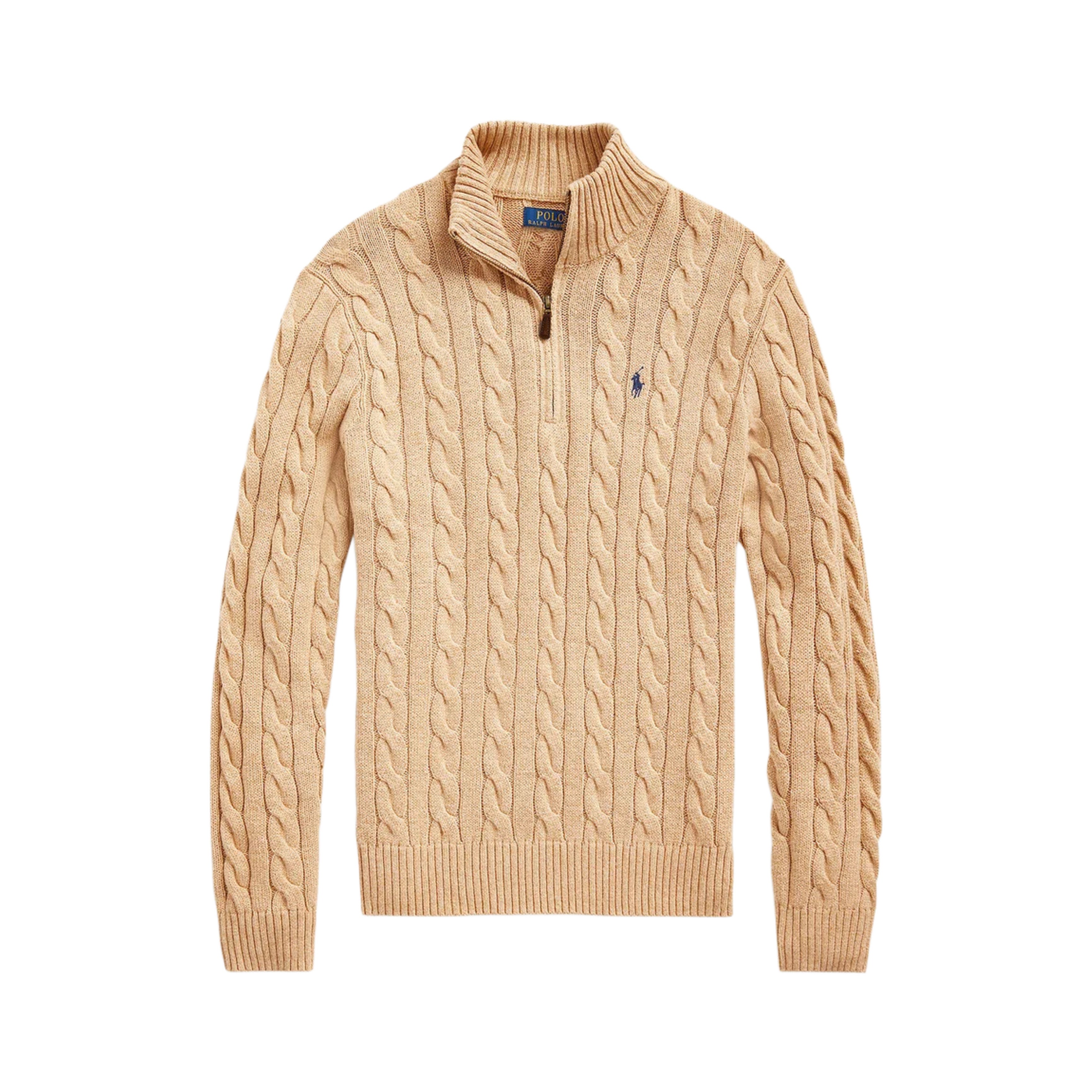 BEIGE CABLE KNIT COTTON SWEATER ᵛᵉⁿᵈᵒʳ