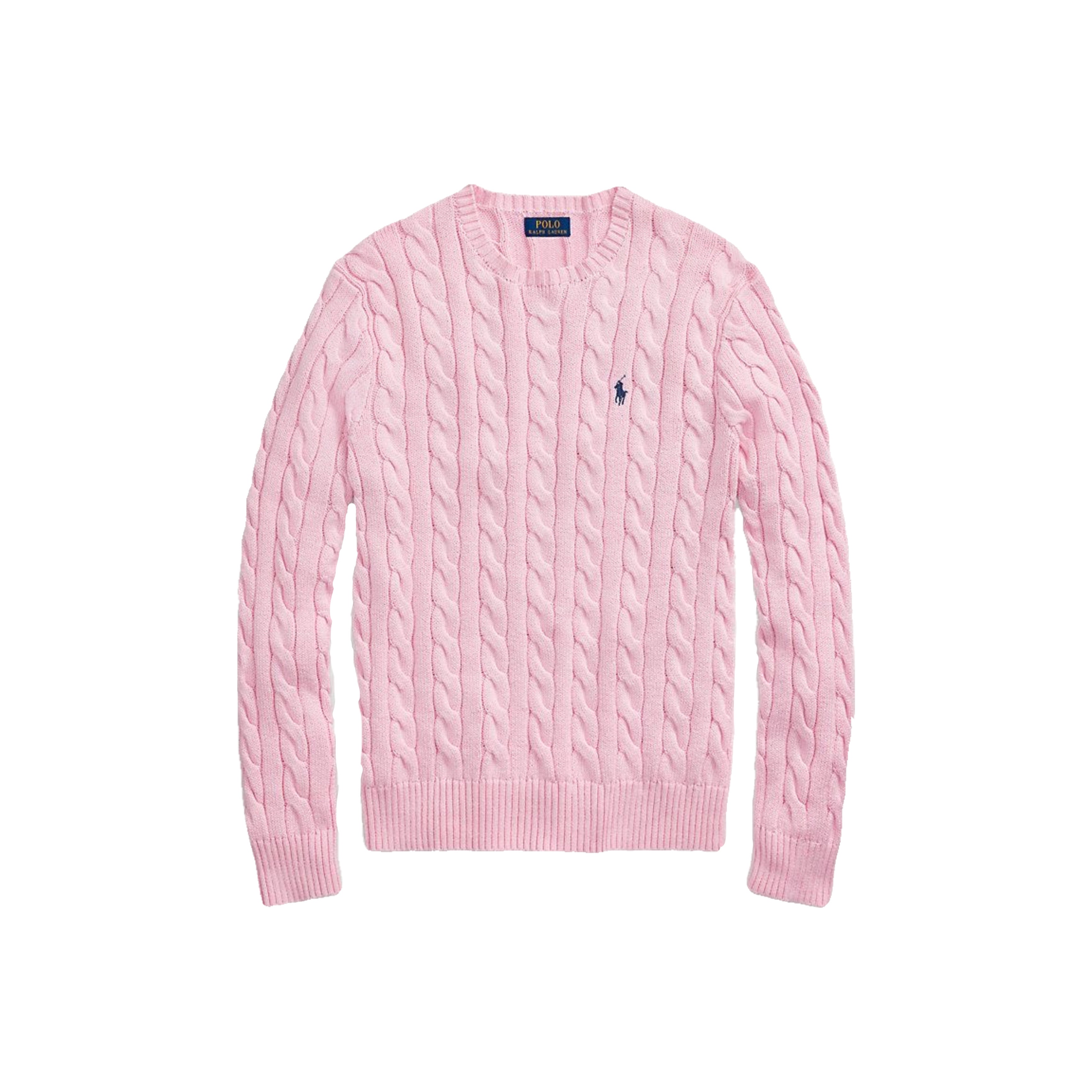 PINK CABLE KNIT COTTON SWEATER ᵛᵉⁿᵈᵒʳ